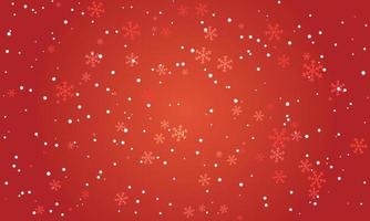Snow snowflake red background. Christmas snowy winter design. White falling snowflakes, abstract landscape. Cold weather effect. Magic nature fantasy snowfall texture decoration. Vector illustration