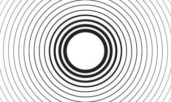 Geometric radial element. Abstract concentric, radial geometric motif Black and white concentric line circle background. Wash and storm concept or simple vector illustration of ripple effect