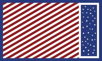 Independence day striped background with red and blue lines and stars, illustration. vector