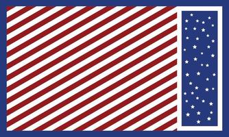 Independence day striped background with red and blue lines and stars, illustration. vector