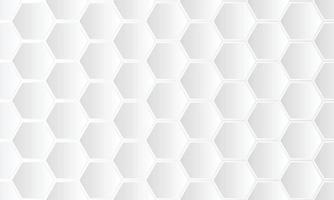 resumen de fondo de panal blanco de mosaicos hexagonales blancos con espacios grises entre ellos vector