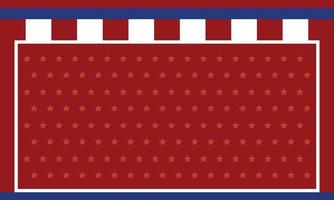 Independence day striped background with red and blue lines and stars, illustration. vector
