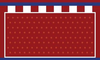 Independence day striped background with red and blue lines and stars, illustration. vector