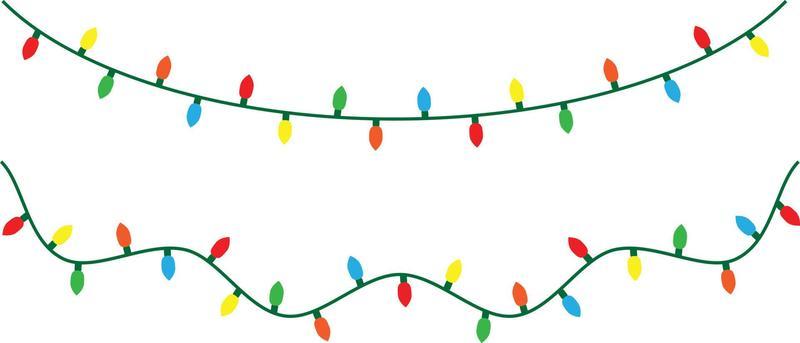 Christmas lights string isolated  on white background vector