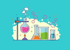 Chemical lab experiment illustration concept designs vector