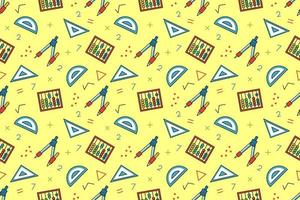 School kids fun cartoon seamless pattern design vector