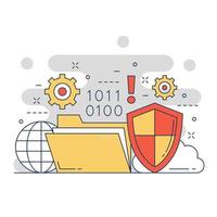 Business security conceptual website illustration design 4 vector