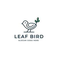 Modern bird logo with leaf on tail vector