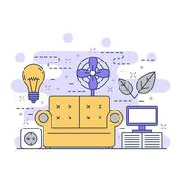 Home automation cute concept website illustration design 1 vector