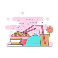 Food and beverages concept website illustration design 4 vector