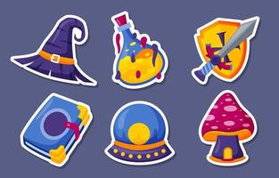 Fantasy Themed Journaling Stickers vector