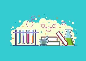 Chemical lab experiment illustration concept designs vector