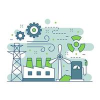 Green energy concept website illustration design 2 vector