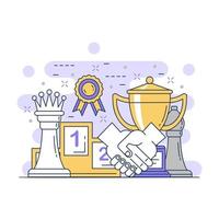 Chess game sport concept website illustration design 3 vector