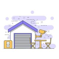 diseño de ilustración de sitio web de concepto lindo de automatización del hogar 3 vector