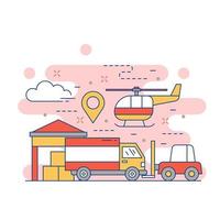 Logistics concept website illustration design 4 vector