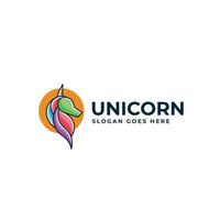 Unicorn head simple horse animal mascot logo character vector