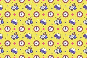 Office work fun cartoon seamless pattern design vector