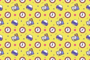 Office work fun cartoon seamless pattern design vector