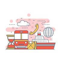 Logistics concept website illustration design 1 vector