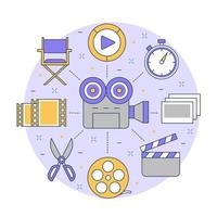 Video editing elements illustration vector design