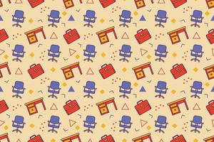 Office work fun cartoon seamless pattern design vector