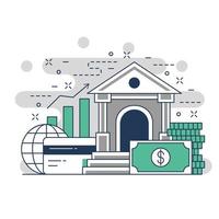 diseño de ilustración de sitio web conceptual de banca y finanzas 2 vector