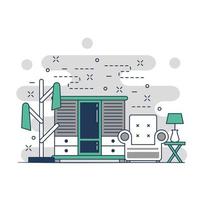 diseño de ilustración de sitio web de concepto de muebles para el hogar 1 vector