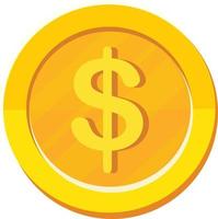 Dollar gold coin. vector illustration