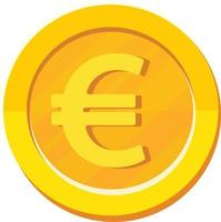 Euro gold coin. vector illustration