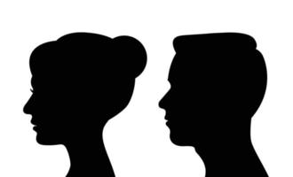 side view of man and woman face vector illustration