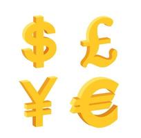 Set of 4 major currencies vector