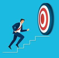 Businessman running to target archery vector illustration