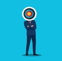 Businessman with target archery vector illustration