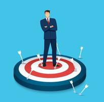Businessman with target archery vector illustration