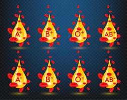 Medical science structure concept of red blood and yellow plasma. Blood cell and its components plasma realistic with 3D vector illustration. On a translucent background.