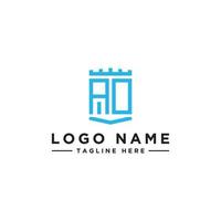 logo design inspiration for companies from the initial letters of the AO logo icon. -Vector vector