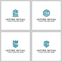 Inspiring logo design Set, for companies from the initial letters of the AT logo icon. -Vectors vector