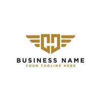 CC letter logo design, wing design vector elements. Linear style business logo design. - Vector