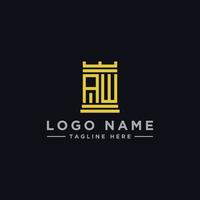 inspiración en el diseño del logotipo para empresas a partir del icono del logotipo de la letra inicial aw. -vector vector