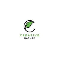 The simple leaf logo is the initial vector design C. the initial style - Vector
