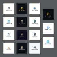 AG initial Letters. Logo Set Initial templates. vector