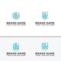 Inspiring logo design Set, for companies from the initial letters of the AY logo icon. -Vectors vector