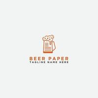 Paper and beer. Logo template. - Vector