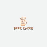 papel y cerveza. plantilla de logotipo - vectores