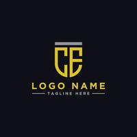 diseños de logotipos inspiradores para empresas a partir de las letras iniciales del icono del logotipo ce. -vectores vector