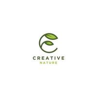 The simple leaf logo is the initial vector design C. the initial style - Vector