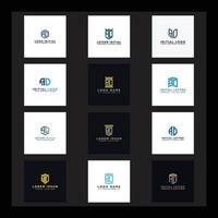 AD initial Letters. Logo Set Initial templates. vector