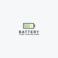 Battery charging logo or indicator icon in vector graphic design,