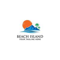 Beach And Island Logo Icon Design Template. - Vector